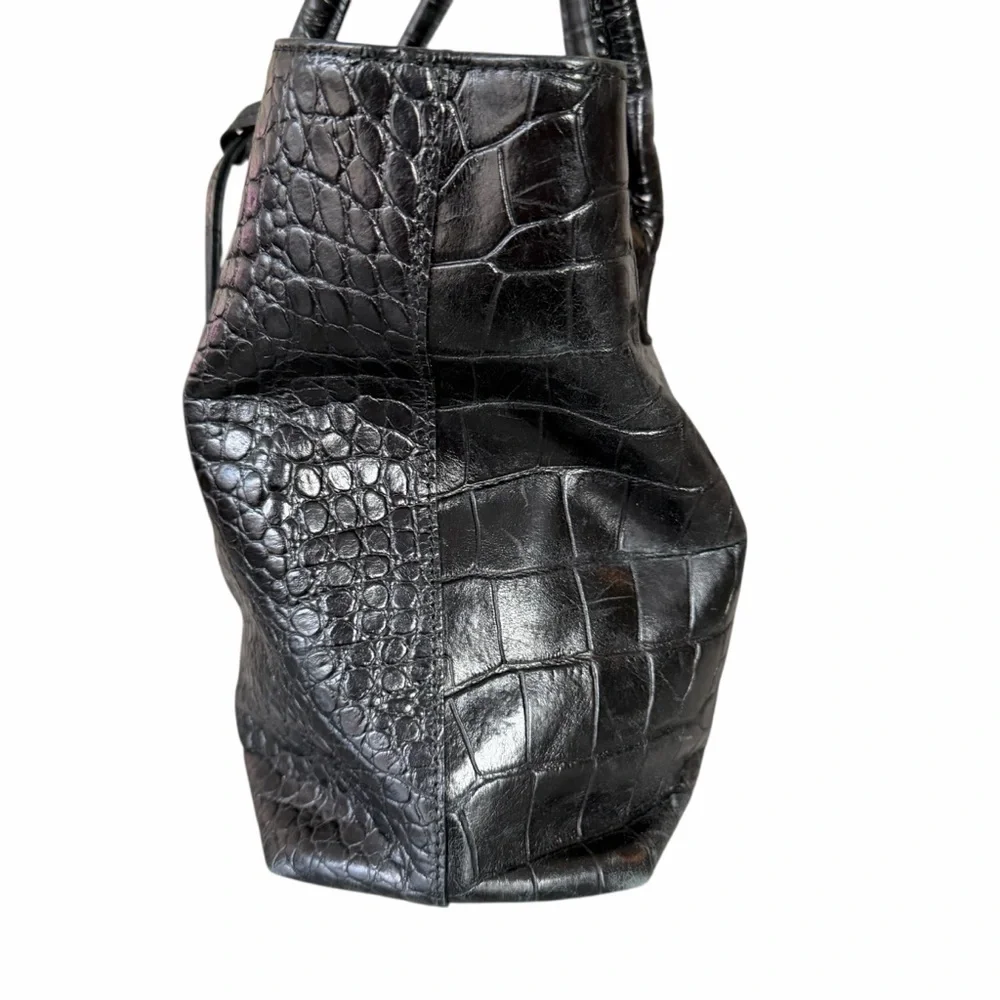Furla black crocodile